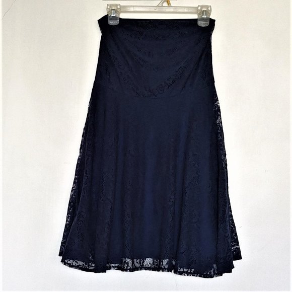 AND royal blue lace mini dress strapless prom dress - Picture 2 of 9